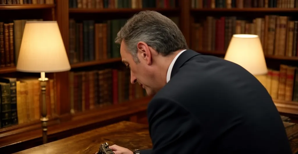 Collaborateur examinant un indice lors d'une murder party entreprise